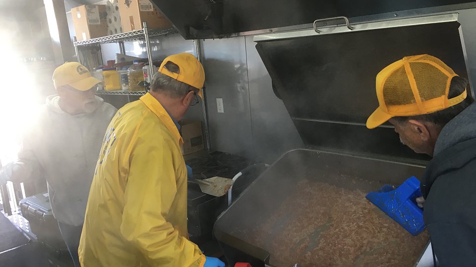 tbm disaster relief volunteers prepare lunch after tennessee tornadoes